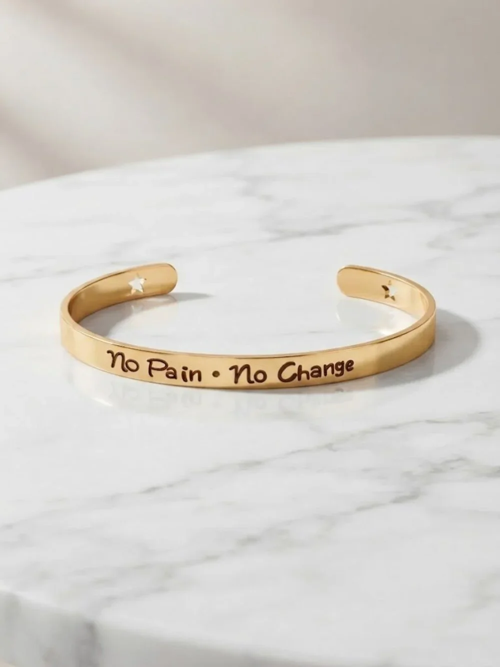 No Pain No Gain 2 Piece Motivational Bracelet Set